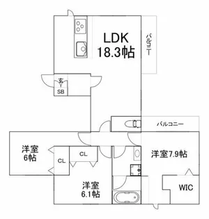 グラサ真田山【2階】の間取り
