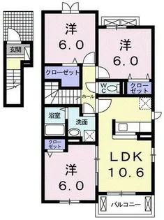 ハルジオン城山台【2階】の間取り