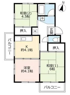 UR中登美第三【D070402号室】の間取り