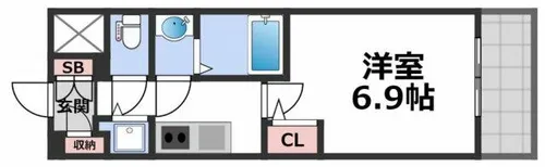 エスリード松屋町SOUTH【10階】の間取り