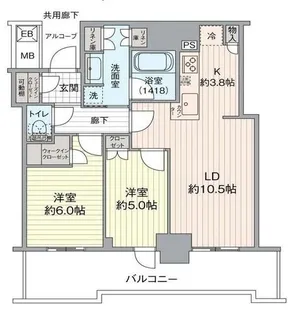 シエリアタワー大阪堀江【31階】の間取り