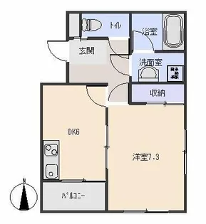 マンションアサイ【1階】の間取り