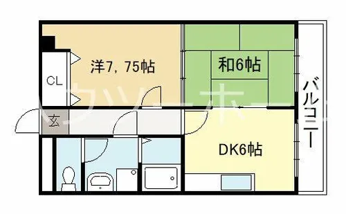グラフィーネ槇島【102号室】の間取り