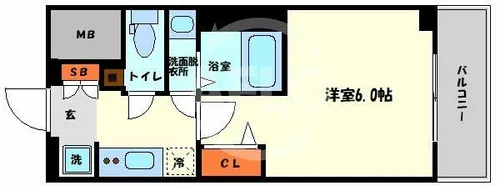 エステムコート心斎橋central【7階】の間取り