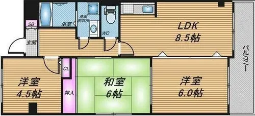 ドーム1番館【8階】の間取り
