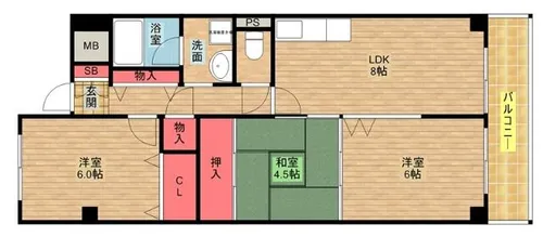 シャトー弁天弐番館【701号室】の間取り