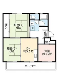 UR男山【A410304号室】の間取り