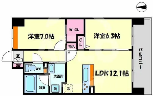 メロッソ梅北【5階】の間取り