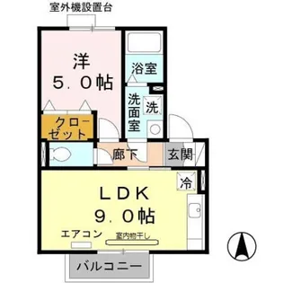 アトリオ・フランB棟【2階】の間取り