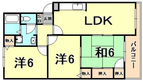 フローラル夙川【3階】の間取り