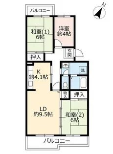 UR鹿の子台北ハイツ【0150204号室】の間取り