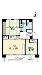 UR洛西境谷東【0140204号室】の間取り