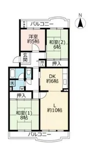 UR洛西竹の里【0160505号室】の間取り