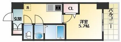 1Kの間取り画像