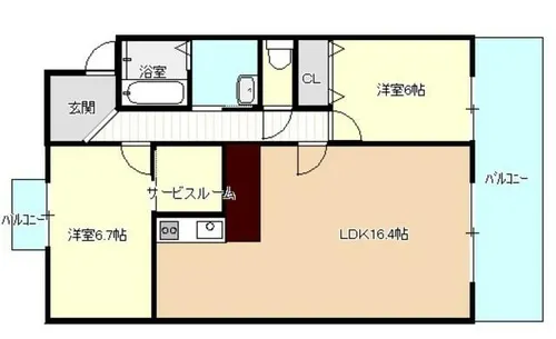 第二稲熊ビル【2階】の間取り