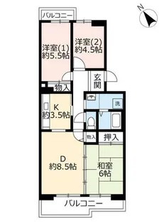 UR若山台第4【0170405号室】の間取り