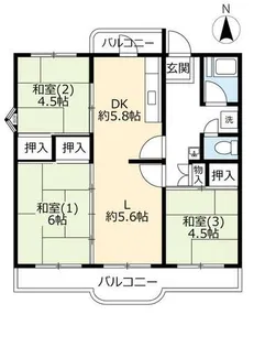 UR南新田【0110304号室】の間取り