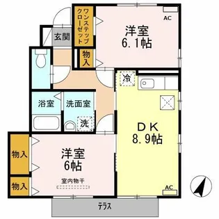 パークハウス A棟【1階】の間取り