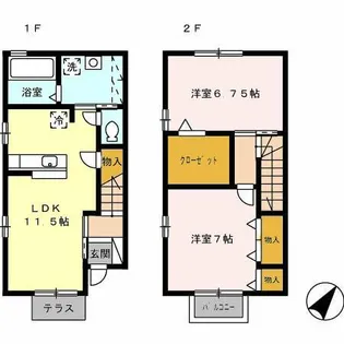 メゾハイネス【102号室】の間取り