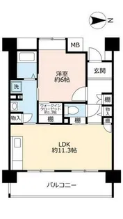 URフレール神戸相生町【0001307号室】の間取り