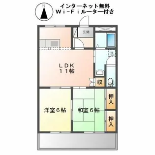 カーサーアスール【1階】の間取り