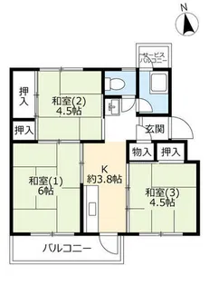 UR総持寺【0170203号室】の間取り