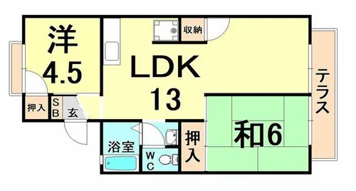 ドミール荻野【2階】の間取り