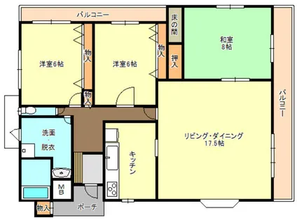 シャルマン屋敷本【2階】の間取り