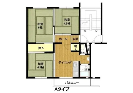 明舞北 2号棟【4階】の間取り