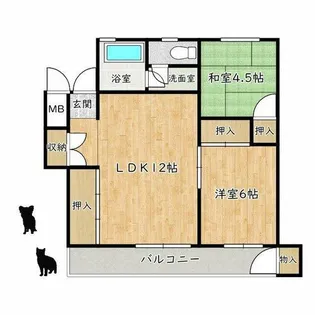 大阪府和泉市富秋町1丁目【マンション】の間取り