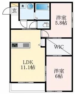 大阪府羽曳野市向野1丁目【アパート】の間取り