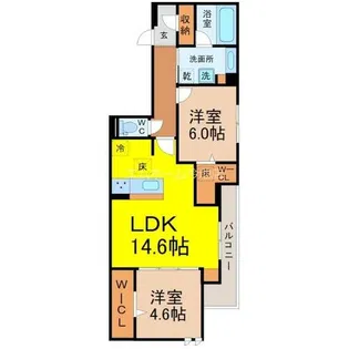 セレスティア苗代【3階】の間取り