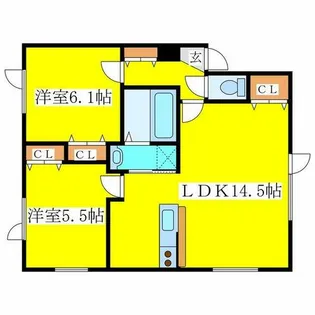 スマイルピナス【201号室】の間取り