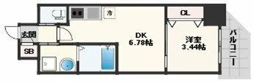 クローバー・グランデ今里【610号室】の間取り