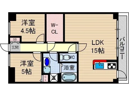 カーサビアンカ茨木【2階】の間取り