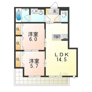 大阪府高石市加茂4丁目【アパート】の間取り