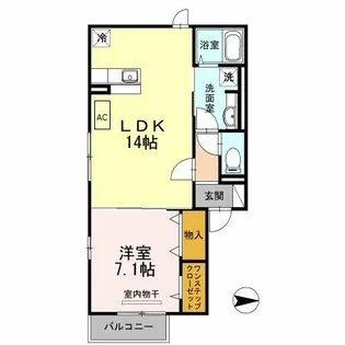 セジュール加美北【1階】の間取り