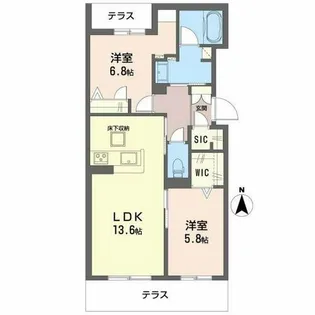 シャーメゾン大晶【1階】の間取り