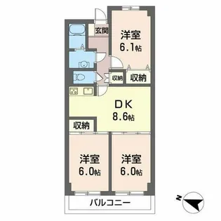 パークサイド伊藤【3階】の間取り