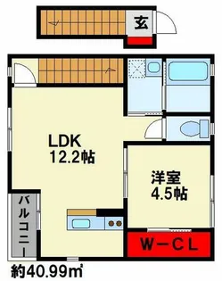 クレイン上葛原【201号室】の間取り