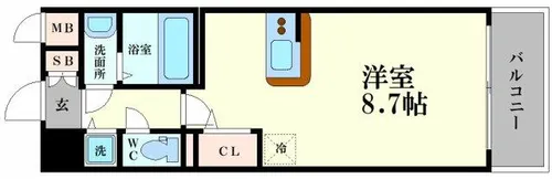 アドバンス西梅田Ⅱ【4階】の間取り