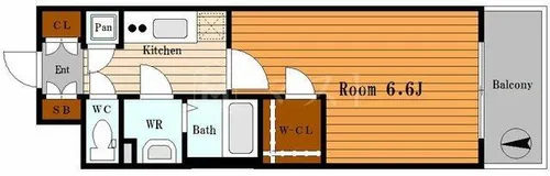 エスリード難波レジデンス【15階】の間取り
