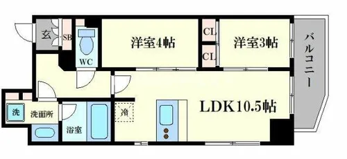 アーバネックス西本町【9階】の間取り