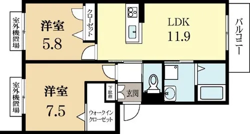 シャーメゾン久津川【3階】の間取り