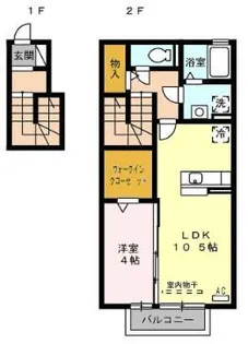 コーポラス港栄【2階】の間取り