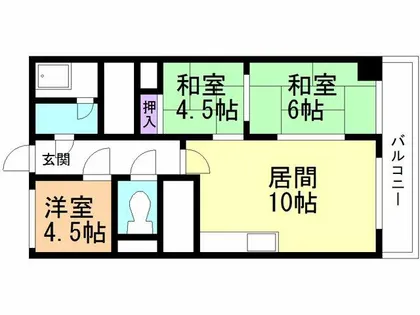サンハイツかどや【403号室】の間取り