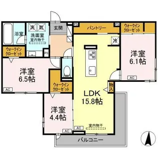 セレスティア檀溪通【2階】の間取り