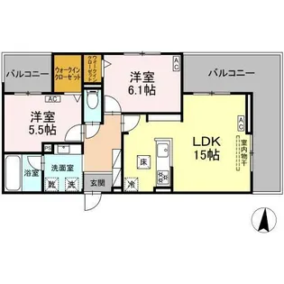 セレスティア檀溪通【3階】の間取り