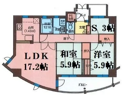 フィールトレイン【3階】の間取り