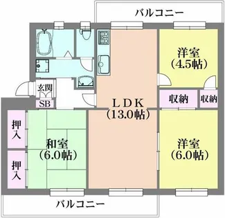 ひよどり台7団地33号棟【3階】の間取り